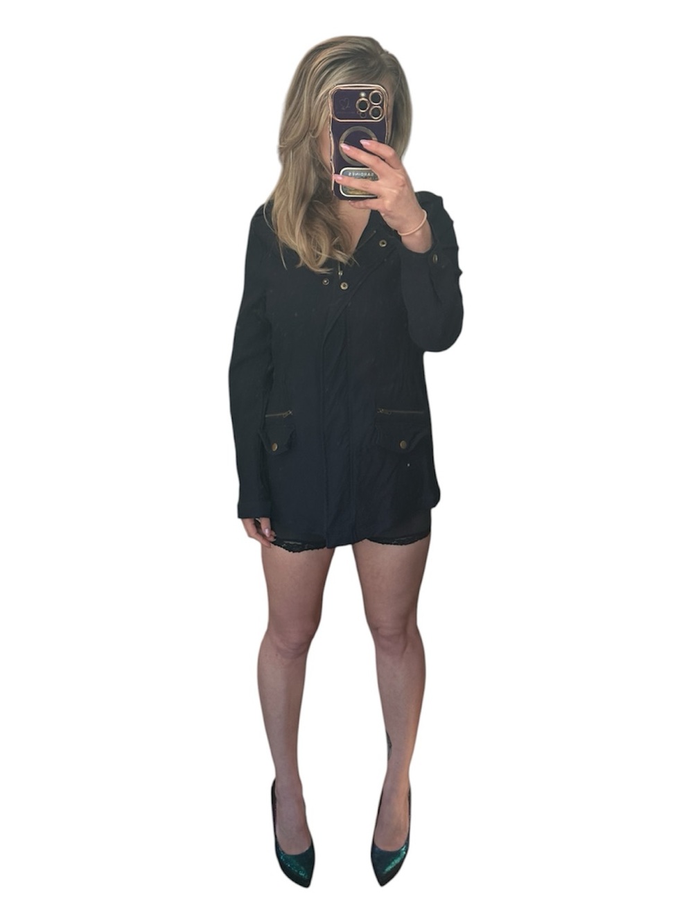 NWOT Eden Society Navy Utility Jacket with Zip & Snap Pockets Size Medium - Picture 6 of 6